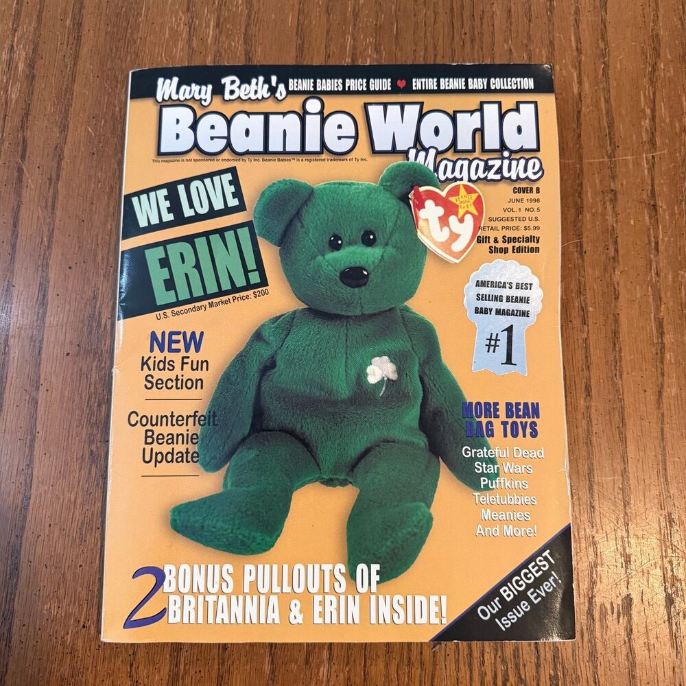 Mary Beth's Beanie World June 1998 Erin Cover B Gift Shop 2 Pullouts Complete